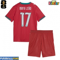 Portugal Rafael Leao #17 Heimtrikotsatz Kinder WM 2026 Kurzarm (+ Kurze Hosen)